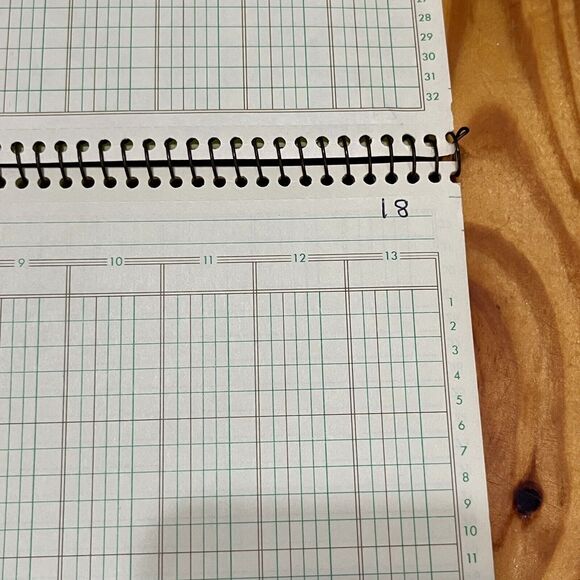 Vintage Analysis Pad National 13 Column 14X8.5" 36 Sheet Eye-Ease 35-113 Spiral - Picture 12 of 16